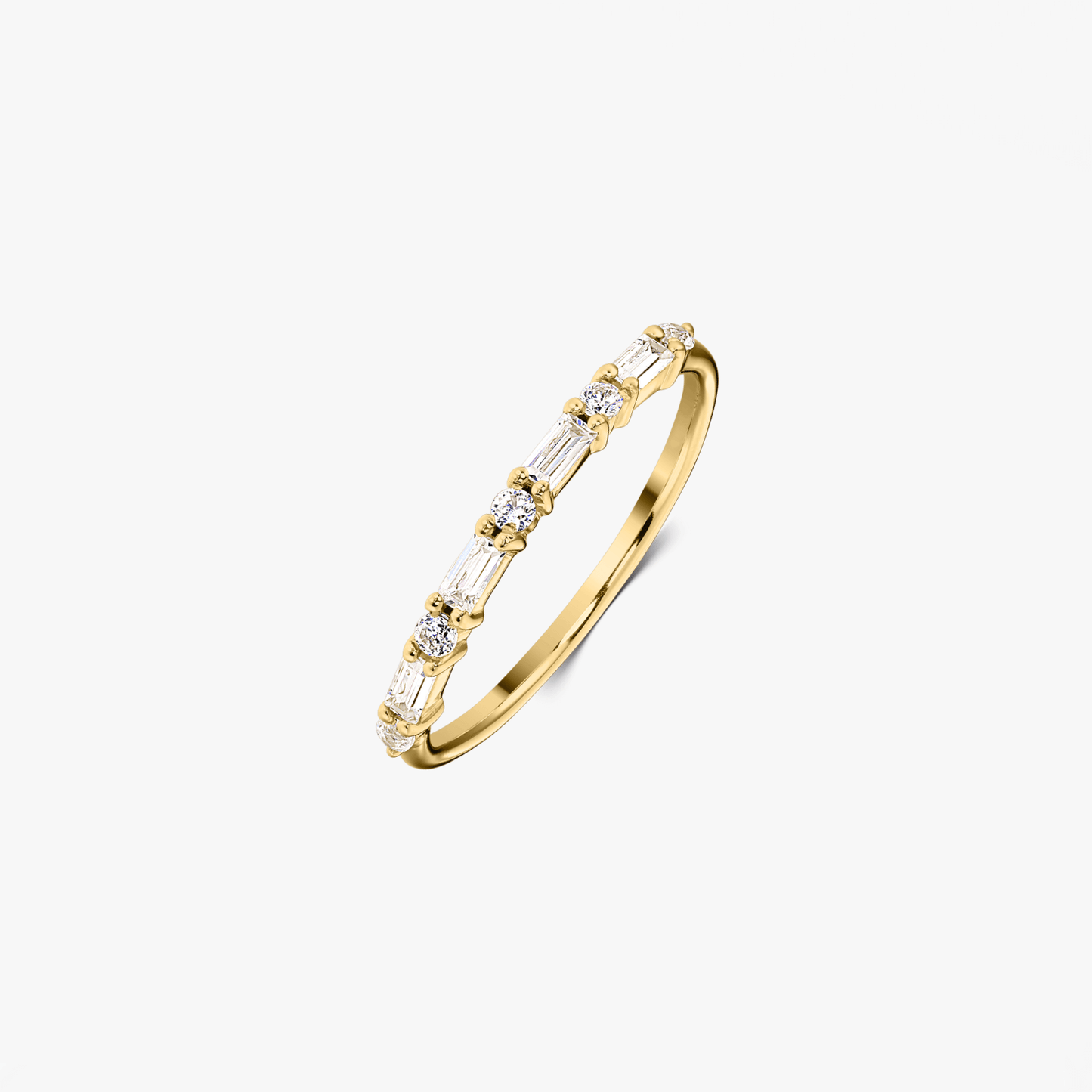 Anello in argento Golden Baguette - Zirconio - Indira