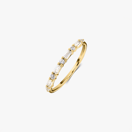 Anello in argento Golden Baguette - Zirconio - Indira