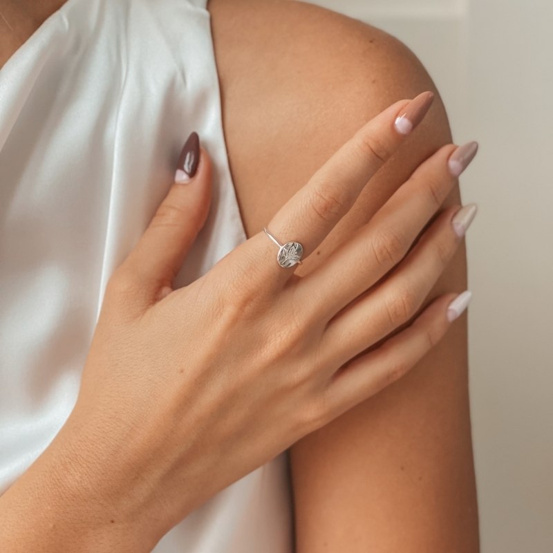 Anello in argento Birth Flower - Dicembre Agrifoglio - Indira