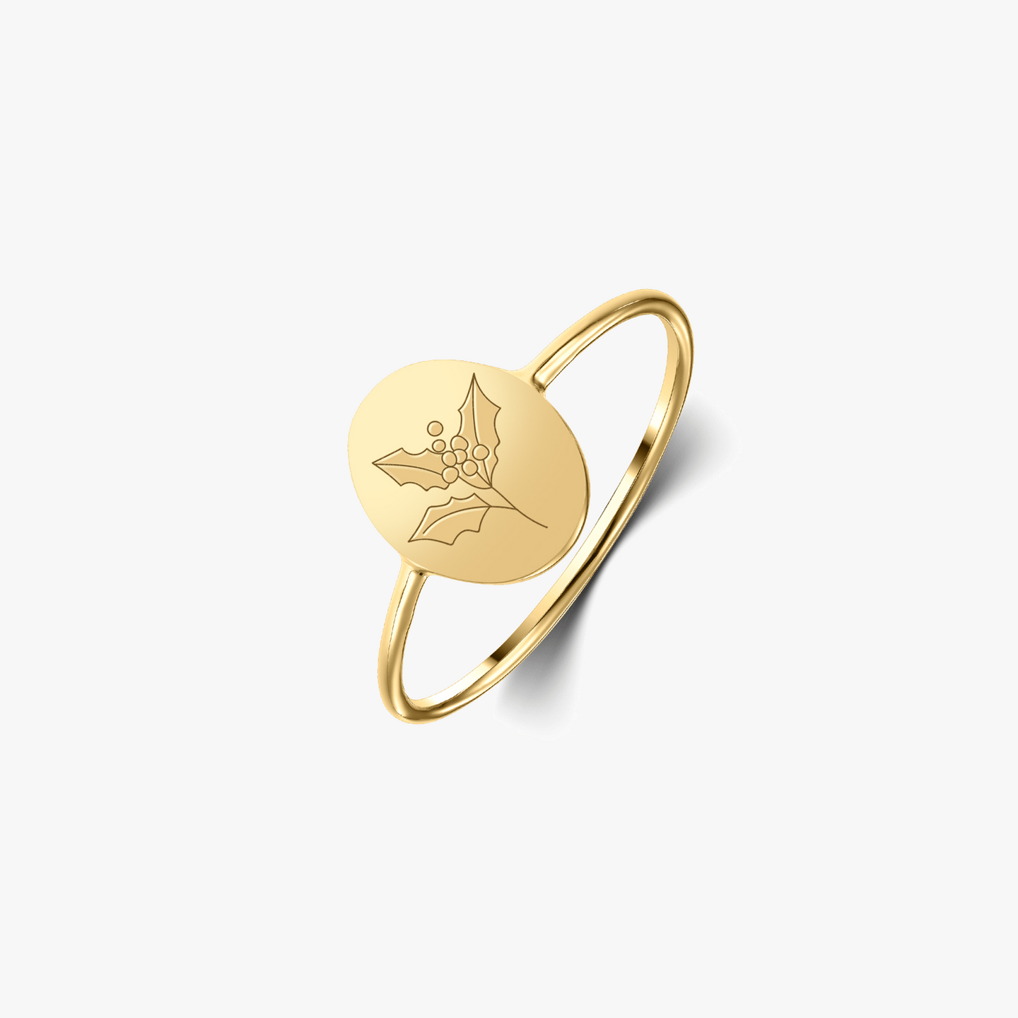 Anello in argento Birth Flower Golden - Dicembre Agrifoglio - Indira