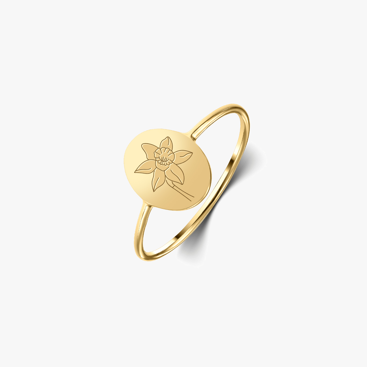 Anello in argento Birth Flower Golden - Marzo Narciso - Indira