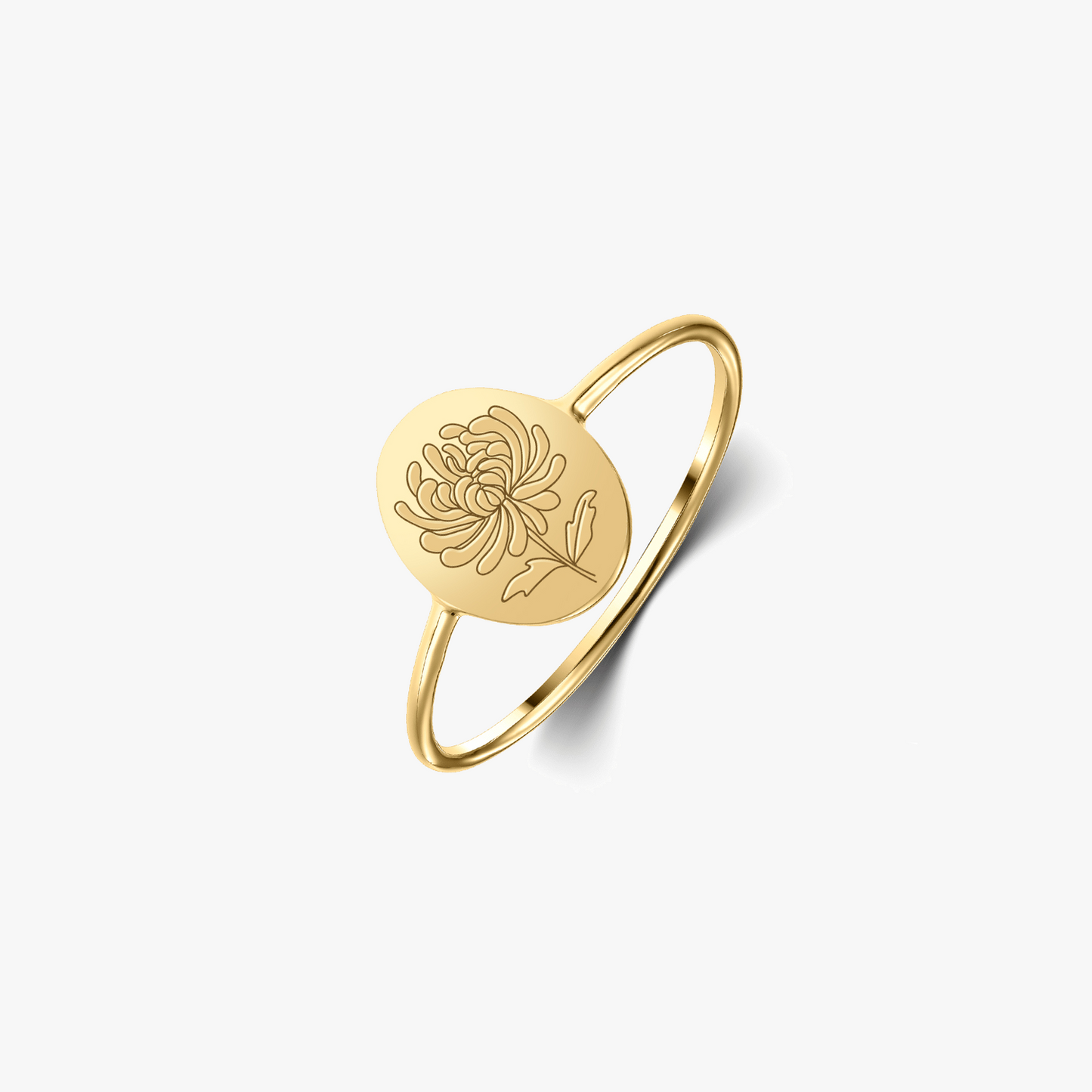 Anello in argento Birth Flower Golden - November Chrysanthemum - Indira