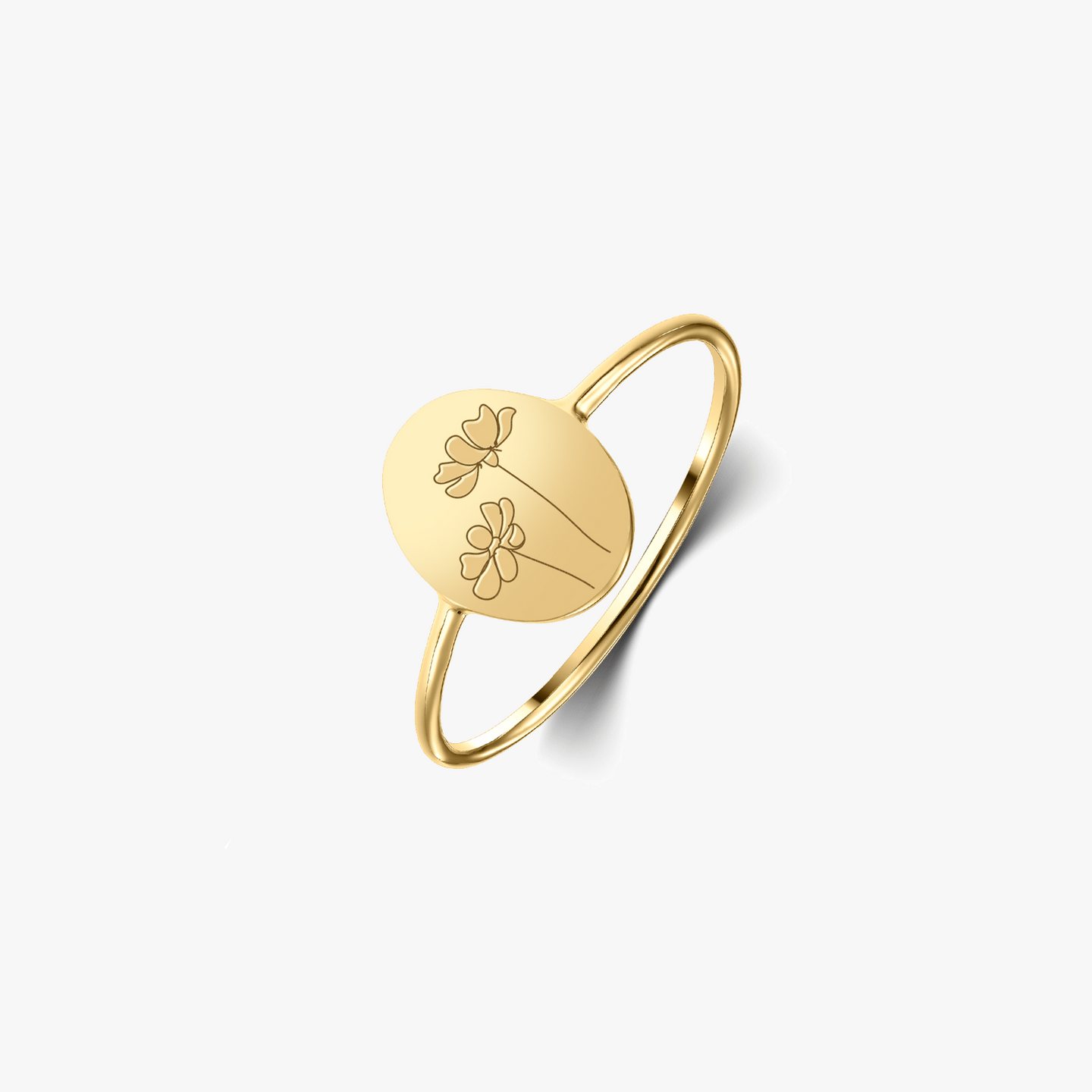 Anello in argento Birth Flower Golden - Ottobre Cosmos - Indira