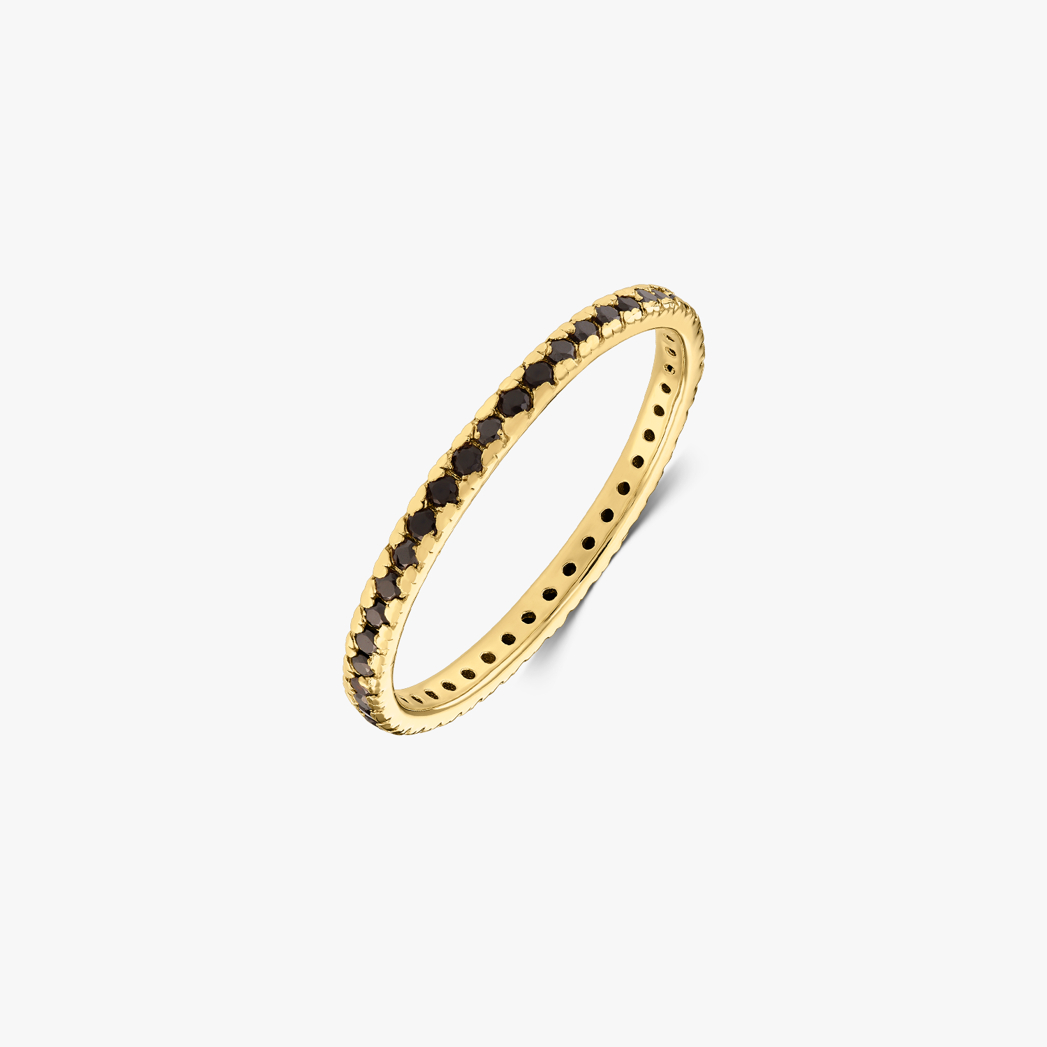Anello in argento Golden Classic Eternity - Onice Nero - Indira