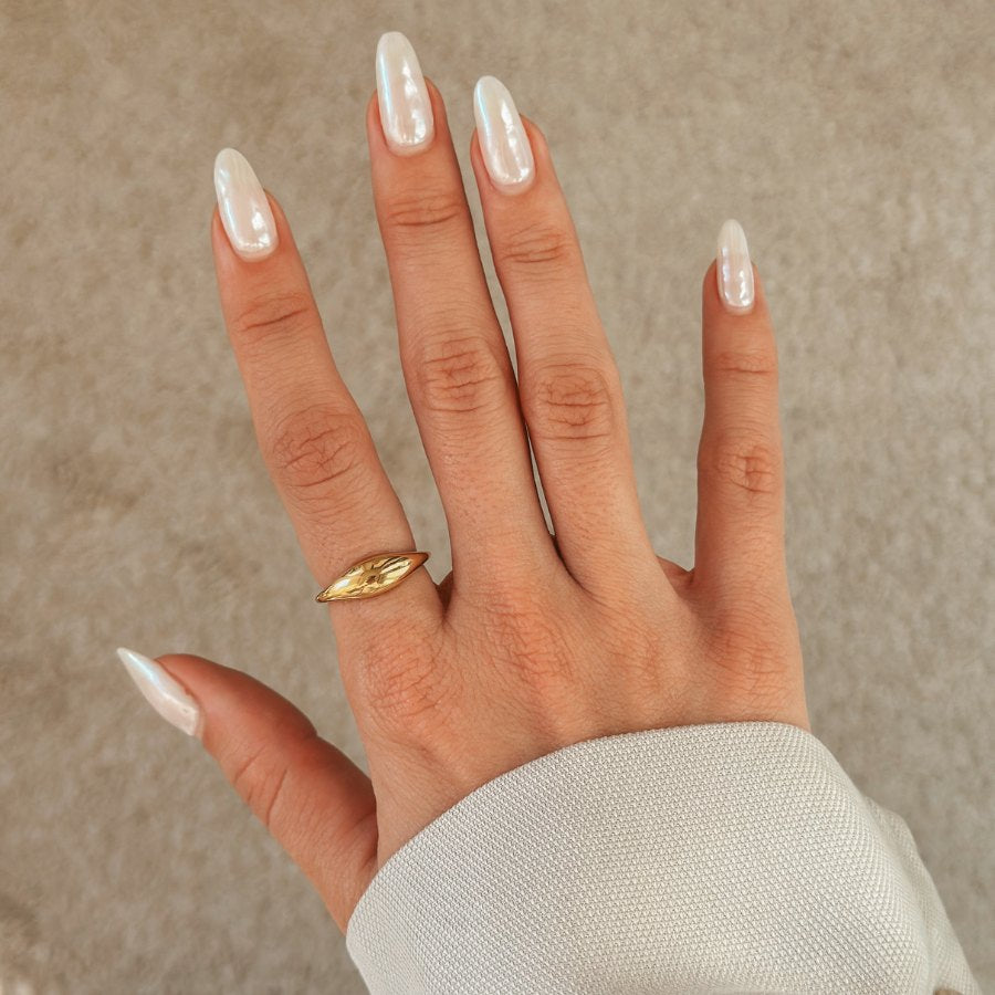 Anello in argento Golden Mini Dome - Indira