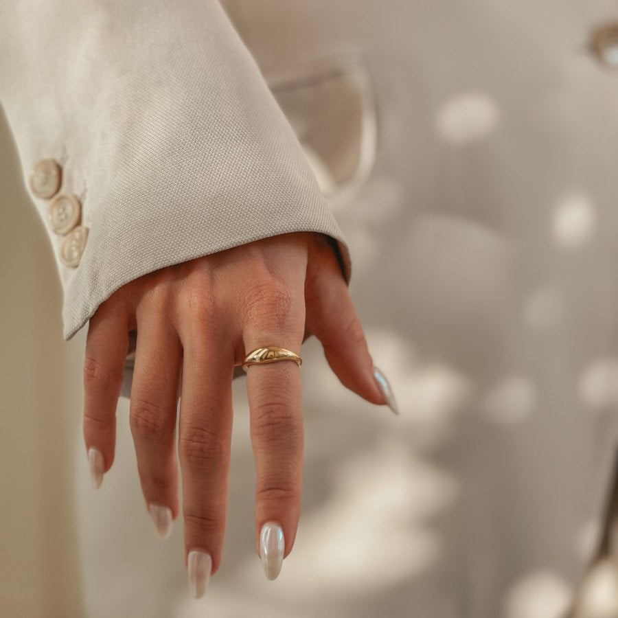 Anello in argento Golden Mini Dome - Indira