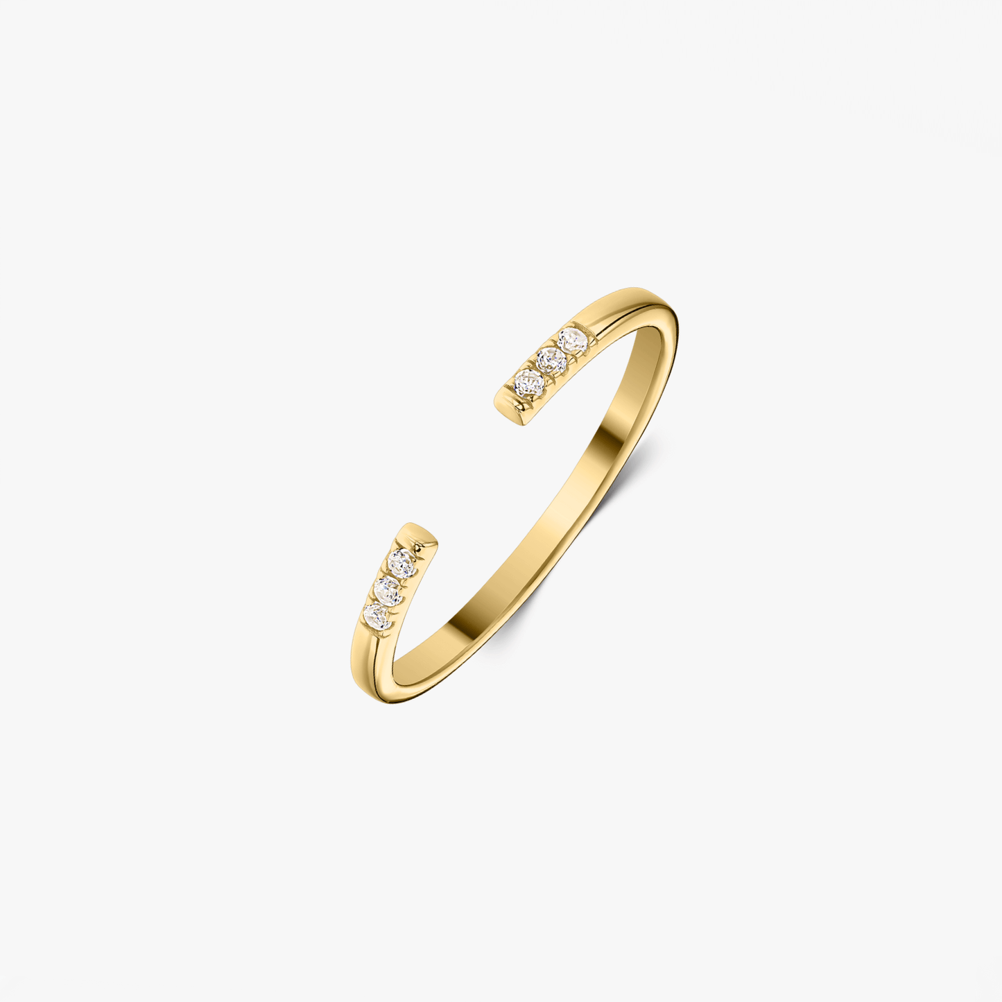 Anello in argento Golden Open Ring - Zirconia - Indira