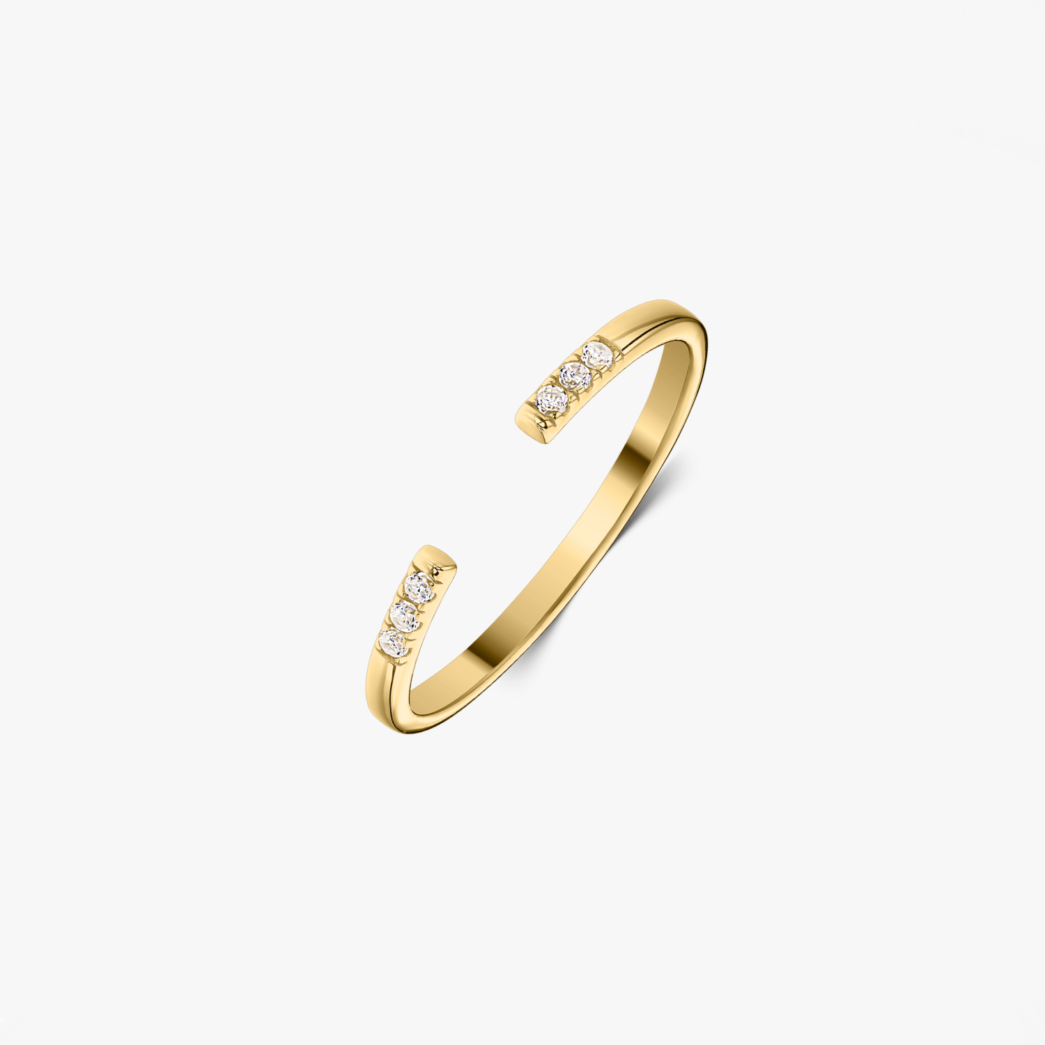 Anello in argento Golden Open Ring - Zirconia - Indira