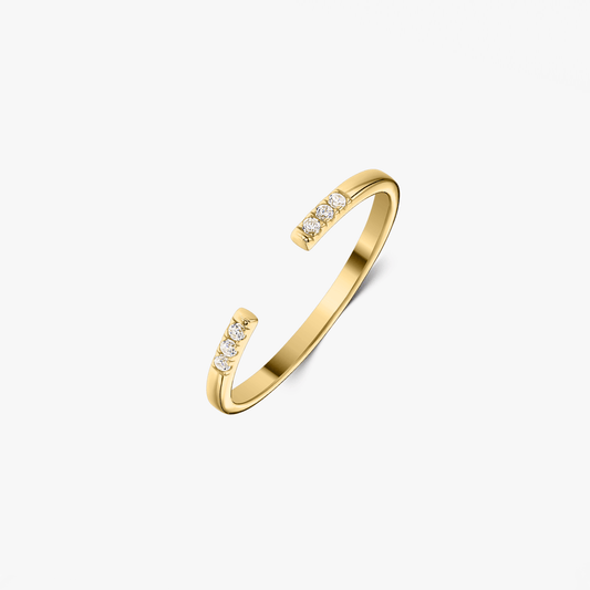 Anello in argento Golden Open Ring - Zirconia - Indira