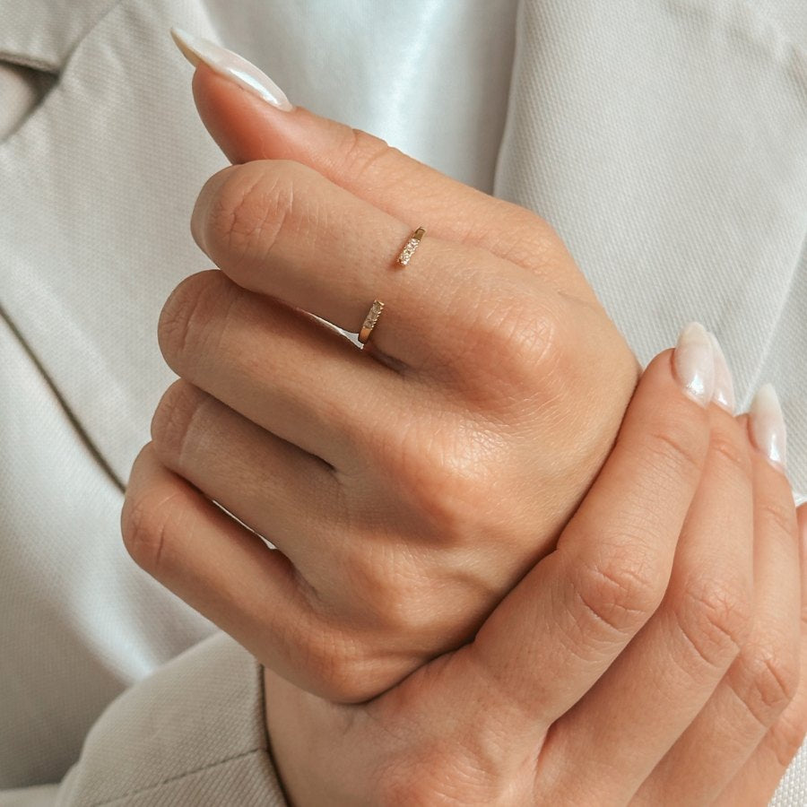 Anello in argento Golden Open Ring - Zirconia - Indira