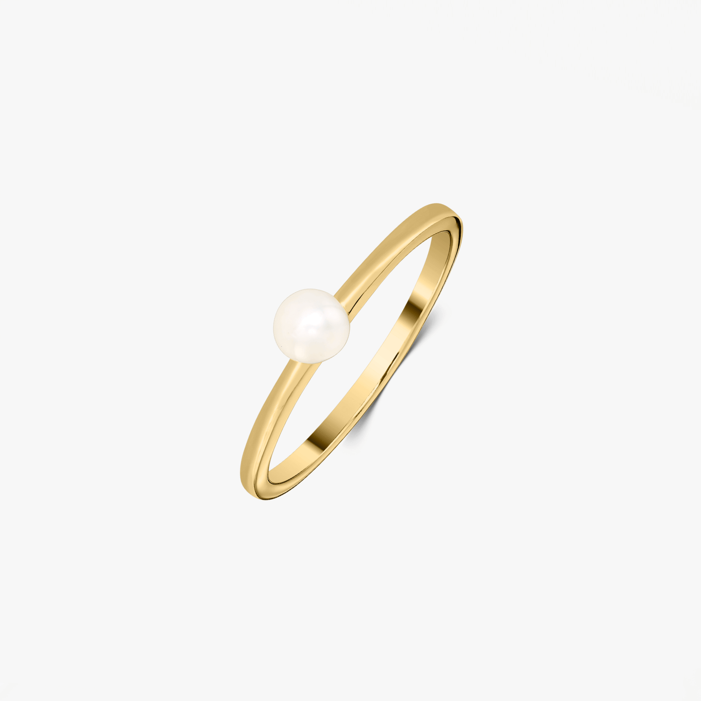Anello in argento Golden Pearl Solitaire - Indira