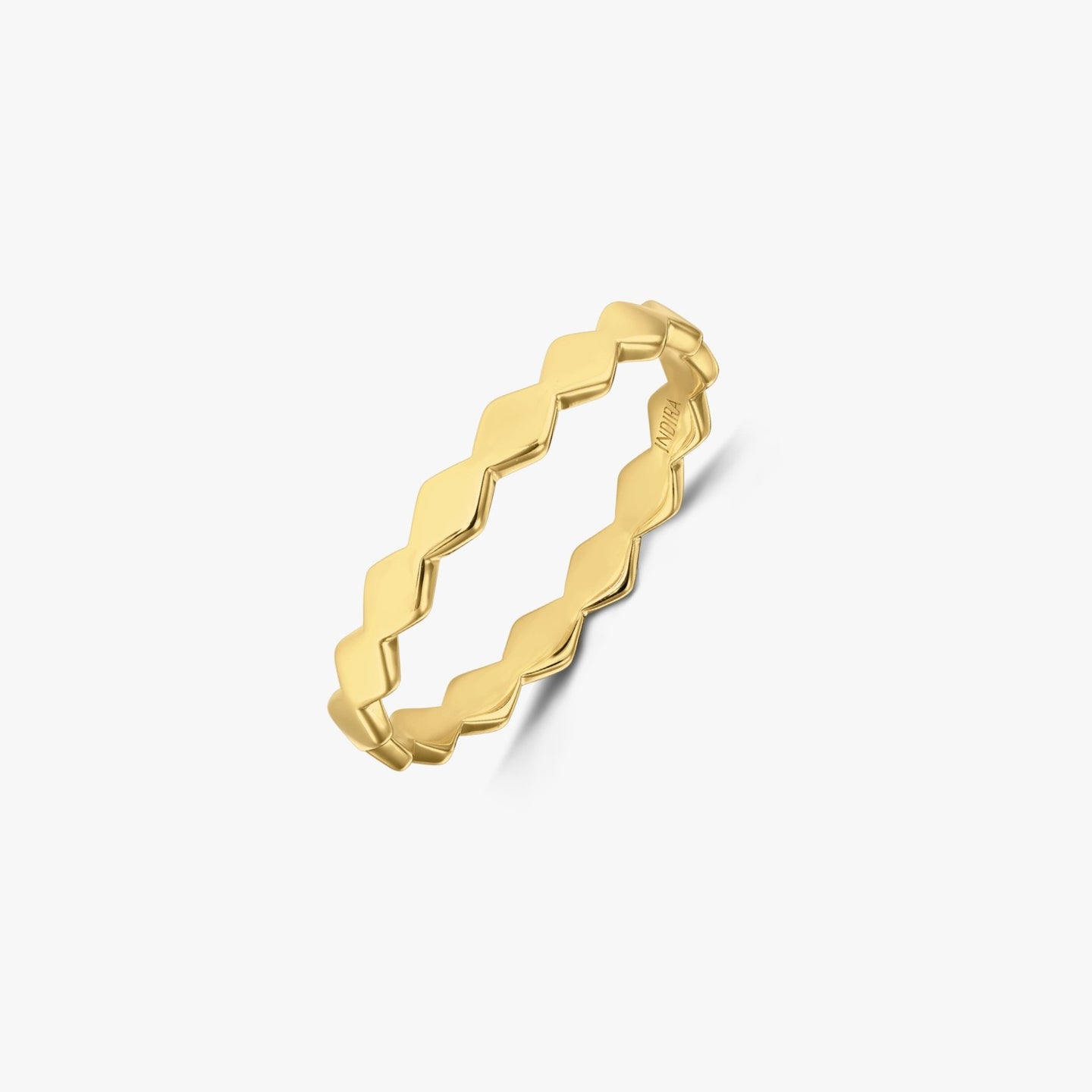 Anello in argento placcato oro Sculpture - Indira