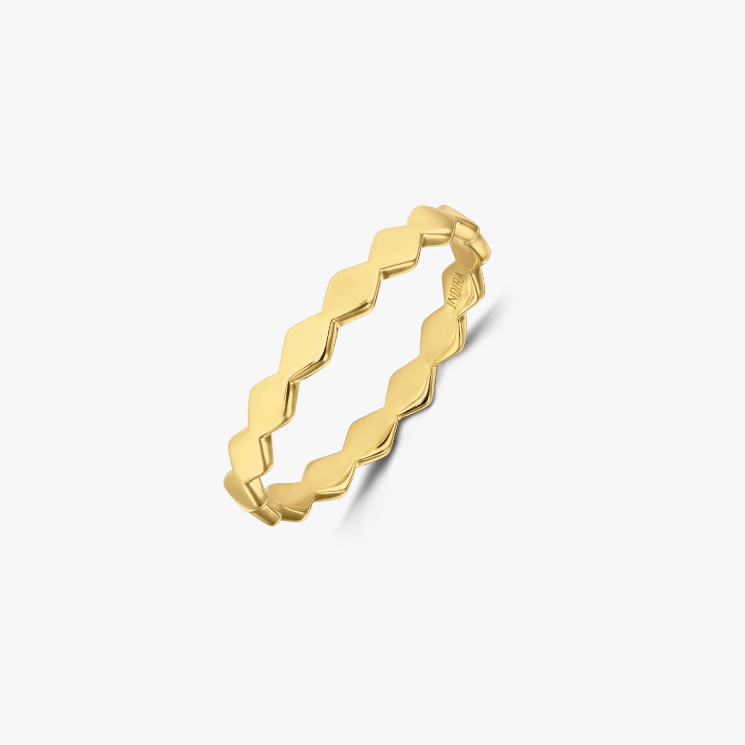Anello in argento placcato oro Sculpture - Indira