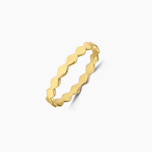 Anello in argento placcato oro Sculpture - Indira