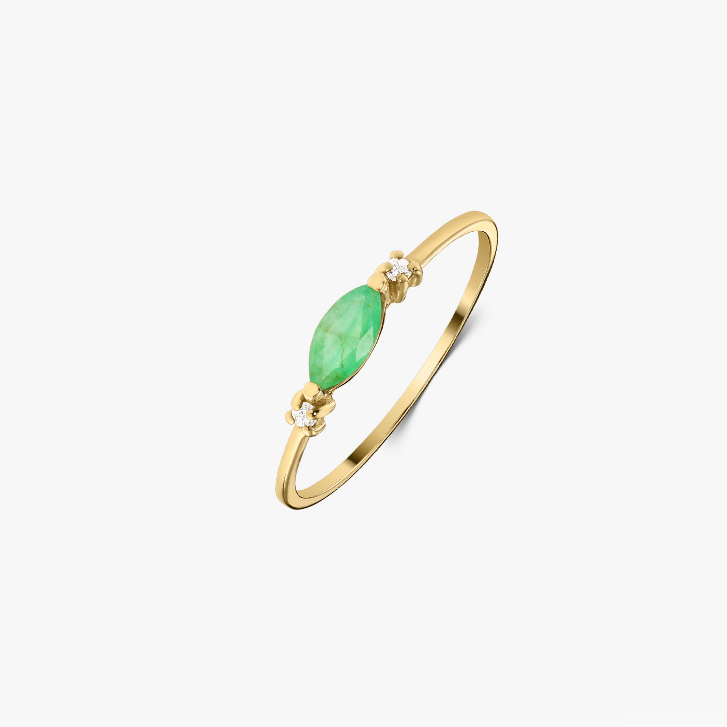 Anello in oro Camile - Smeraldo e Diamanti - Indira