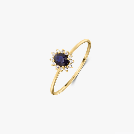 Anello in oro Genn - Zaffiro e Diamanti - Indira