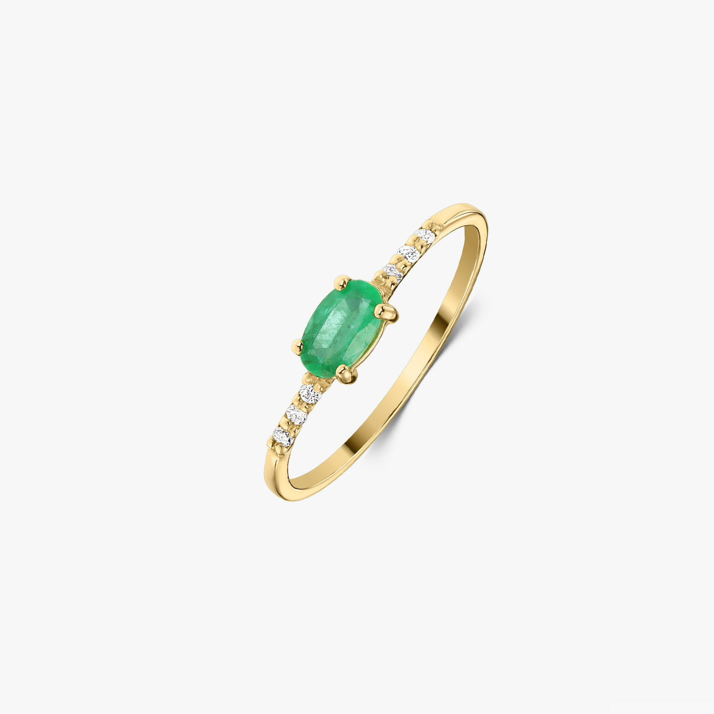 Anello in oro Vivien - Smeraldo e Diamanti - Indira