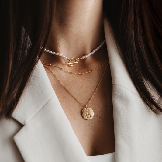 Collana in argento Golden Beaded - Indira