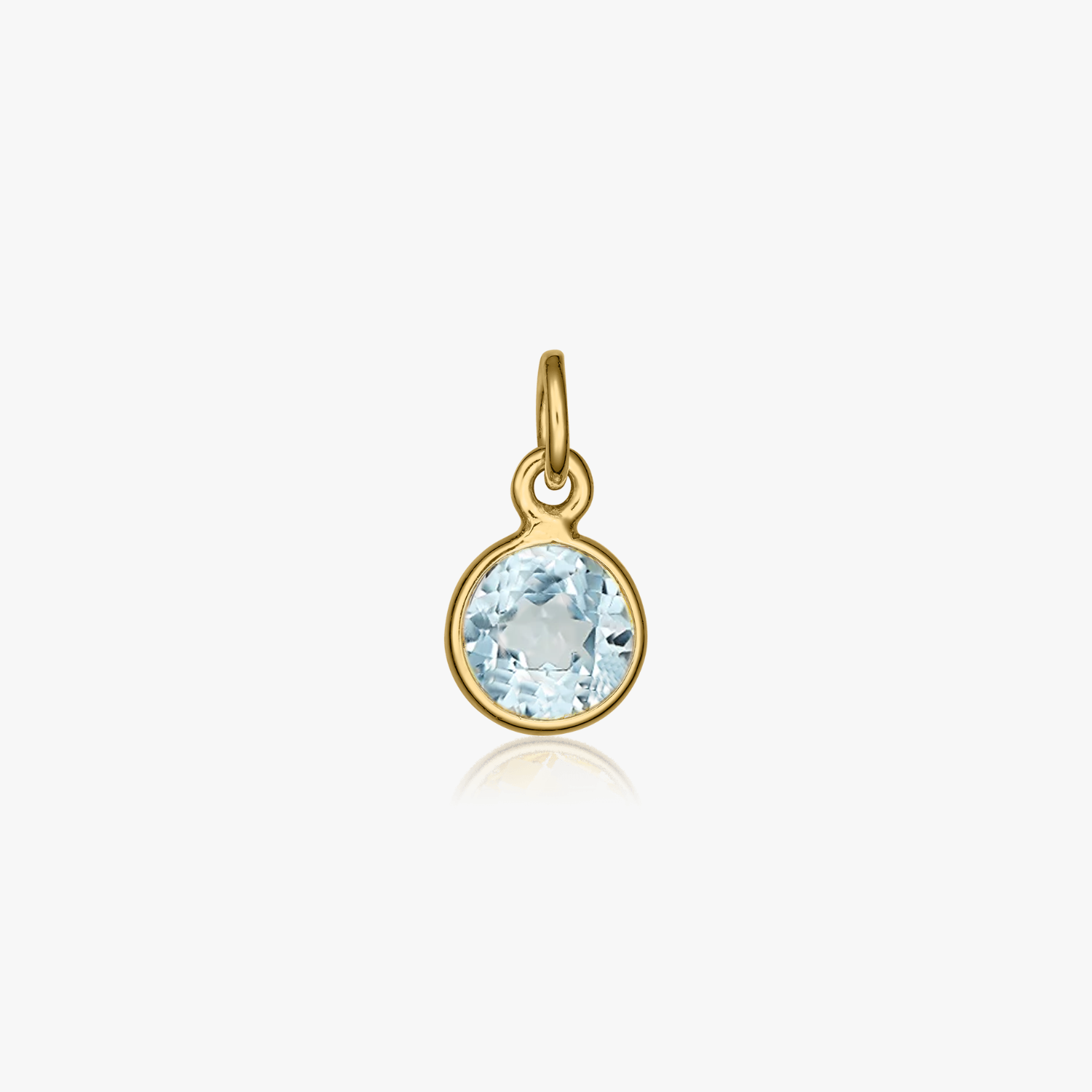 Pendente in argento Birthstone Golden April - Topazio Blu - Indira