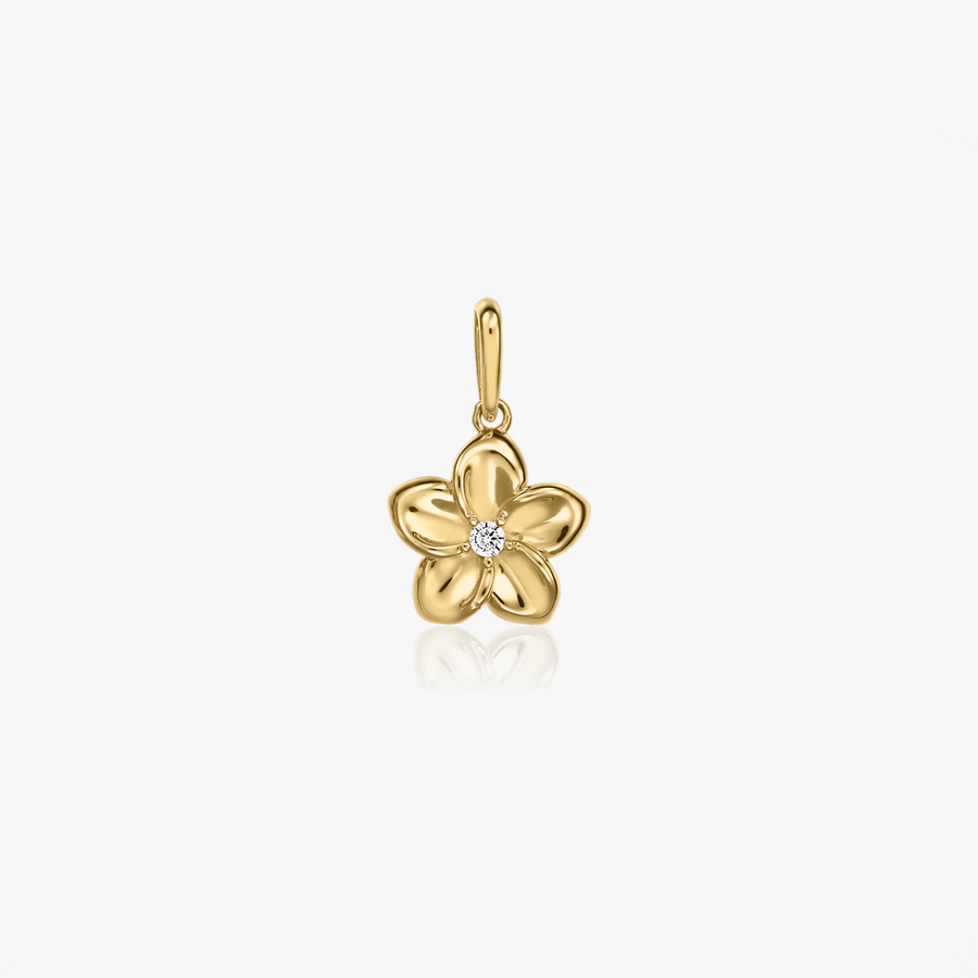 Pendente in oro giallo Wildflower – Zirconio - Indira