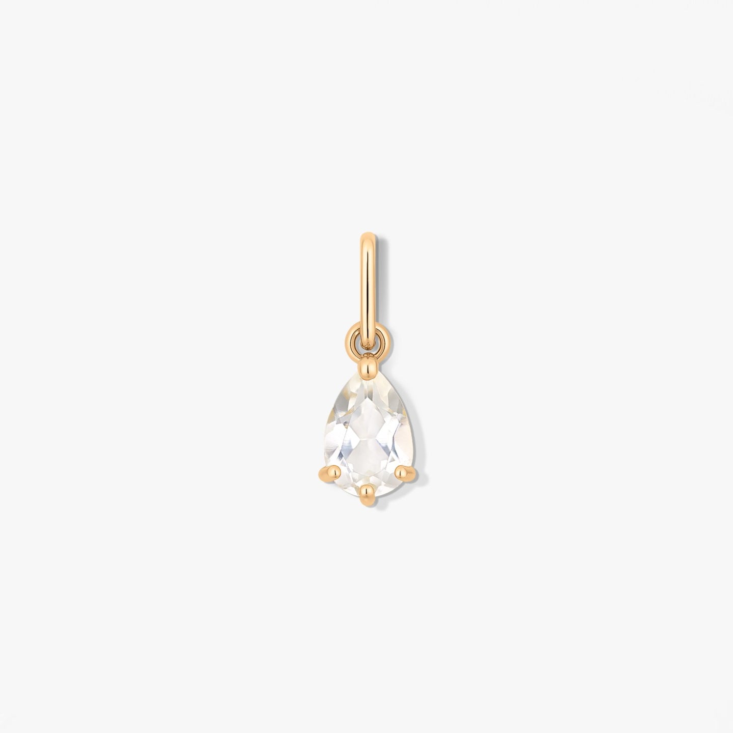 Ciondolo in oro Birthstone Aprile - Topazio Bianco