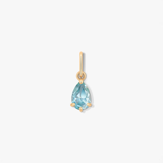 Ciondolo d'oro Birthstone Marzo - Topazio Blu