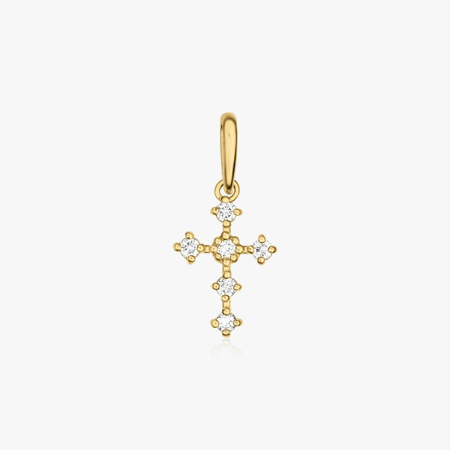 Ciondolo in oro Radiant Cross - Zirconio - Indira