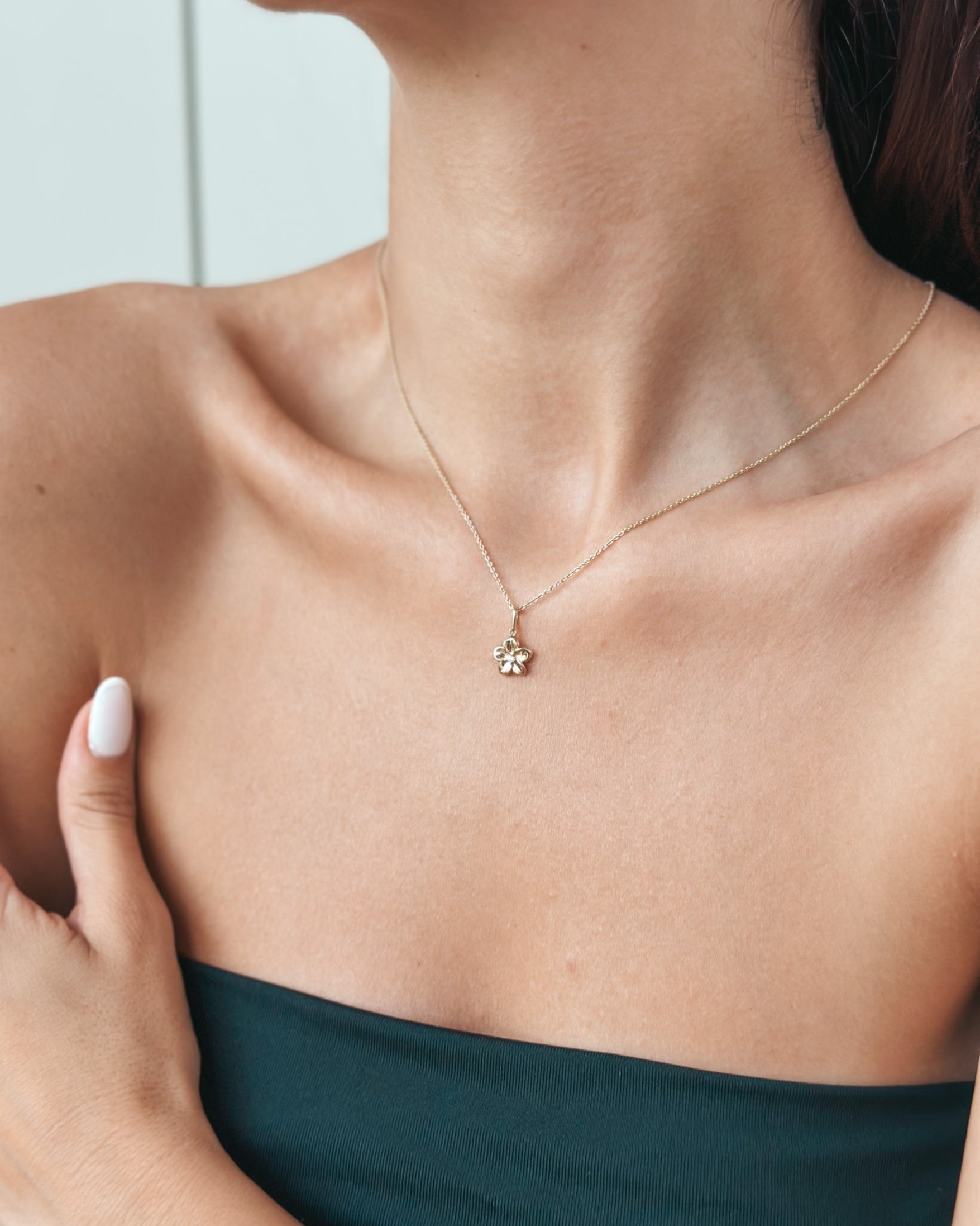 Ciondolo in oro giallo Wildflower – Zircone - Indira