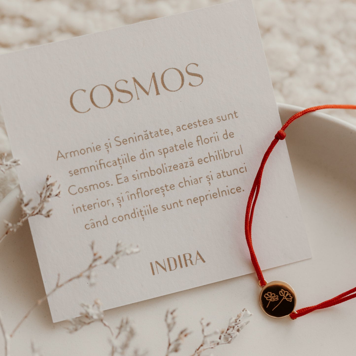 Bracciale con cordoncino in argento Birth Flower - Loto di Luglio