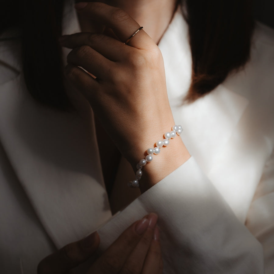 Bracciale in argento Golden Harmony - Perle Naturali - Indira