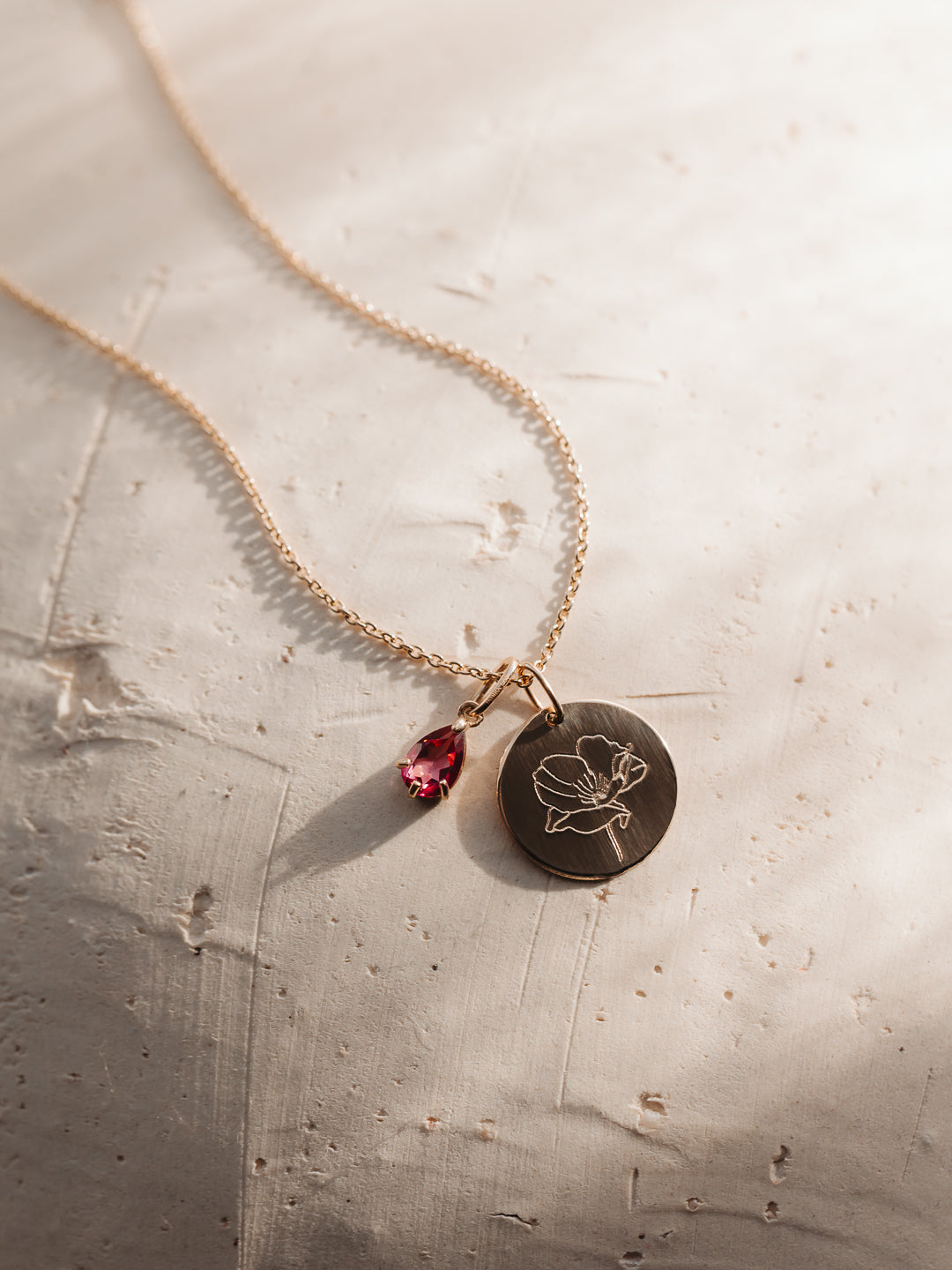 Pendente in oro Birthstone Aprile - Topazio Bianco