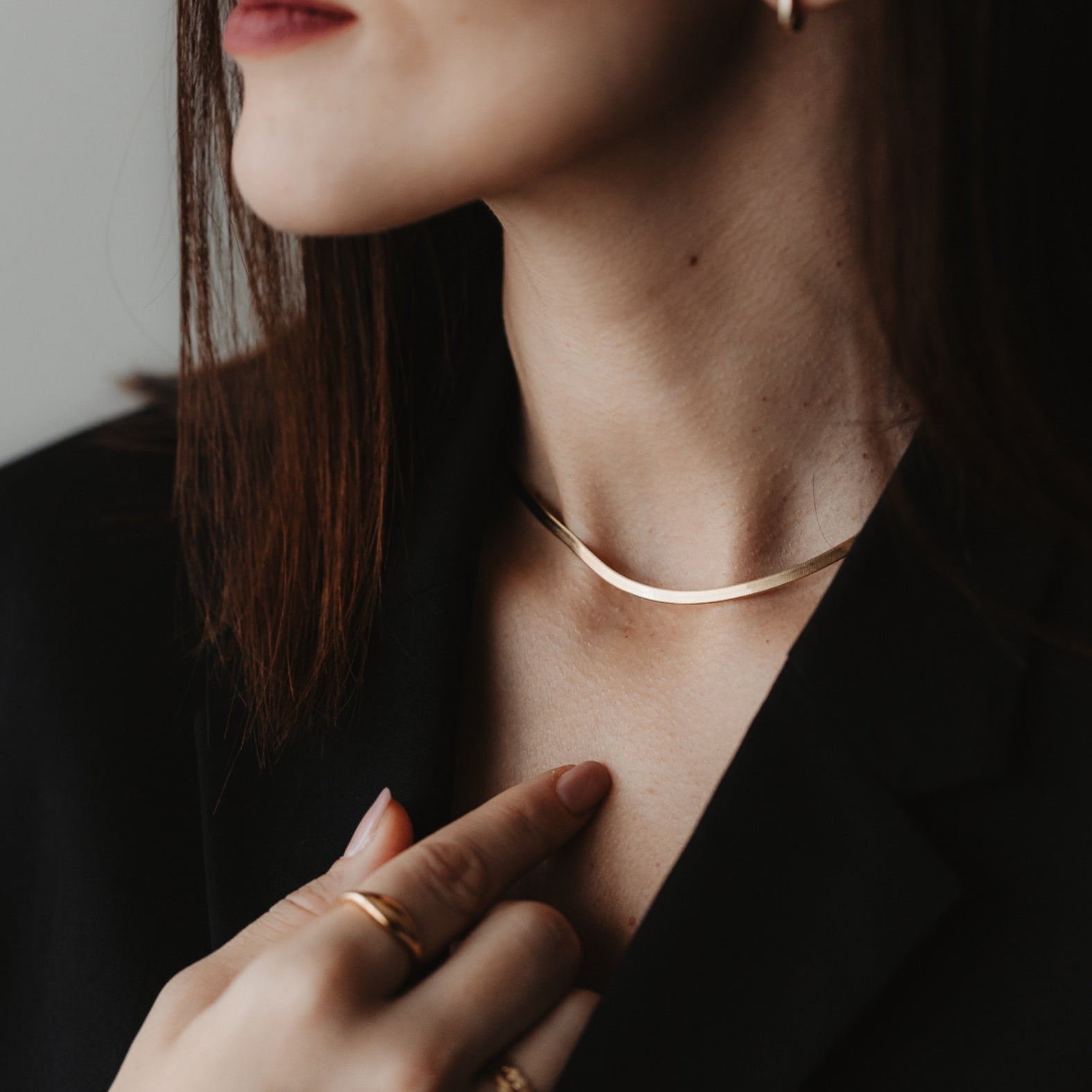 Collana in argento Golden Herringbone - Indira