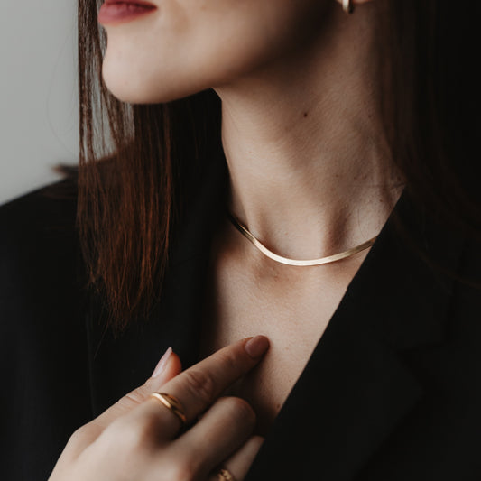 Collana in argento Golden Herringbone - Indira