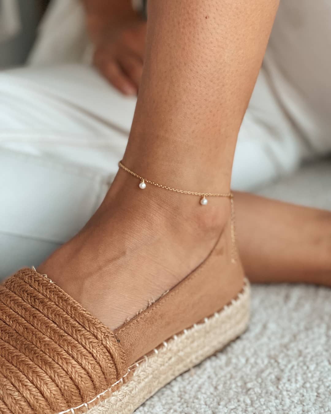 Cavigliera in argento Margo - Perle Naturali - Indira