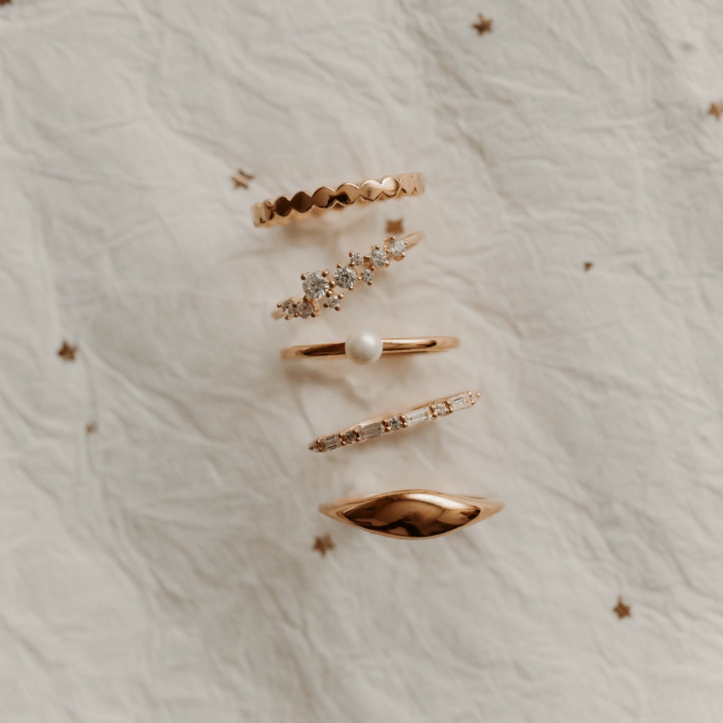 Inel din argint placat cu aur Dots - Indira