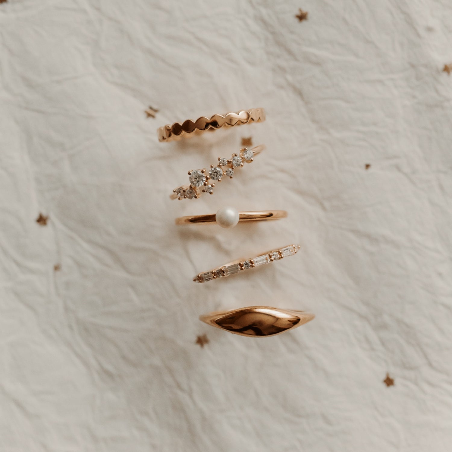 Anello d'argento Golden Mini Dome - Indira
