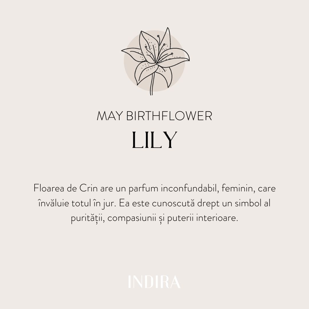 Braccialetto con cordino per bambini in oro Birth Flower - May Lily - Indira