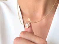 Collana in argento Golden Lucy - Pietra di Luna