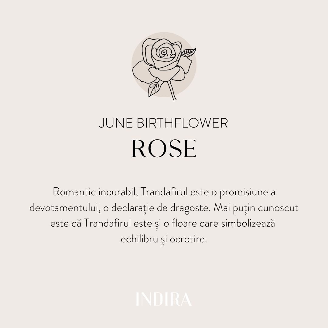 Braccialetto con cordino per bambini in oro Birth Flower - Rosa di Giugno - Indira