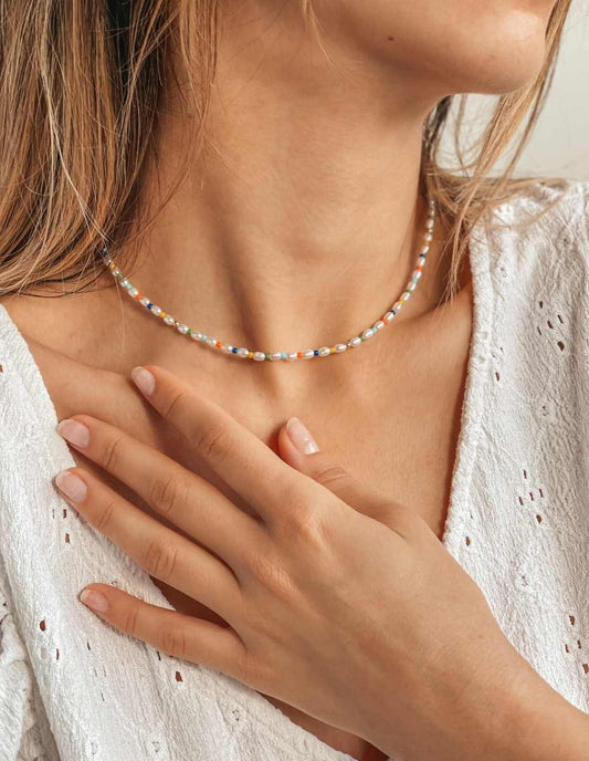 Collana in argento Golden Alaia - Perle Naturali - Indira