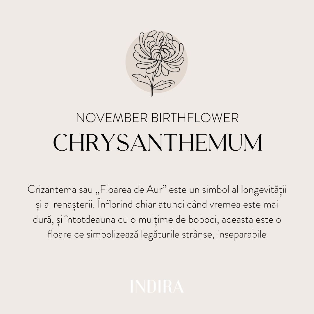 Collana in argento Birth Flower Silver - November Chrysanthemum - Indira
