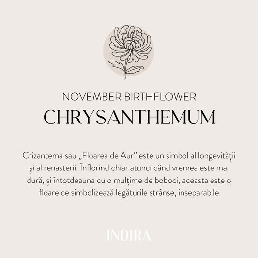 Collana in argento Birth Flower Silver - November Chrysanthemum - Indira