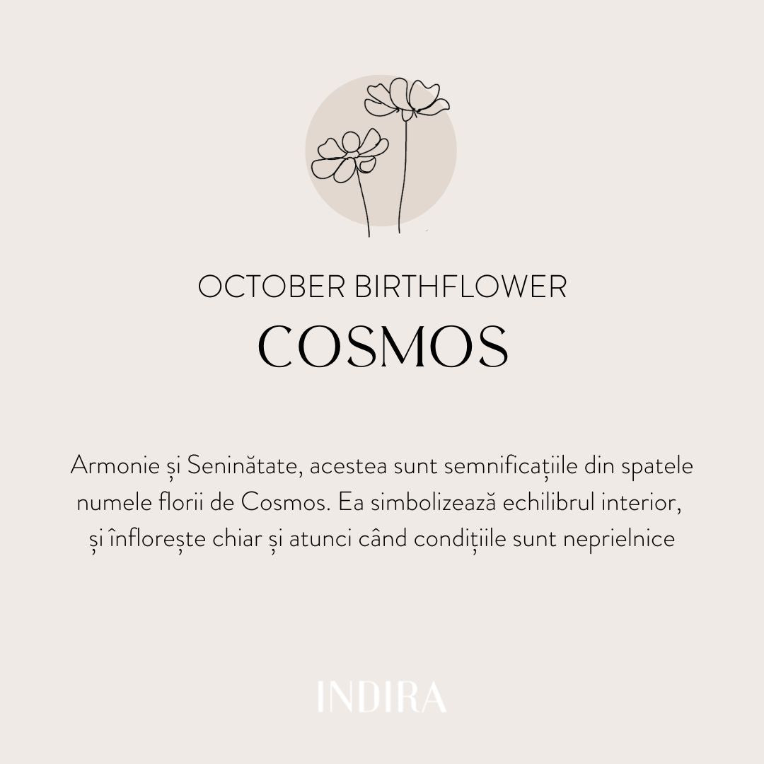 Collana in argento Birth Flower Golden - Ottobre Cosmos - Indira