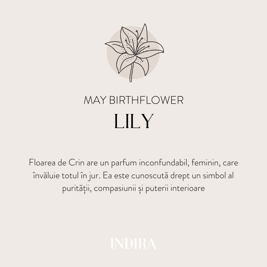 Collana in argento Golden Birth Flower - Giglio di Maggio - Indira