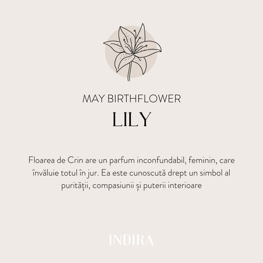 Collana in argento Golden Birth Flower - Giglio di Maggio - Indira