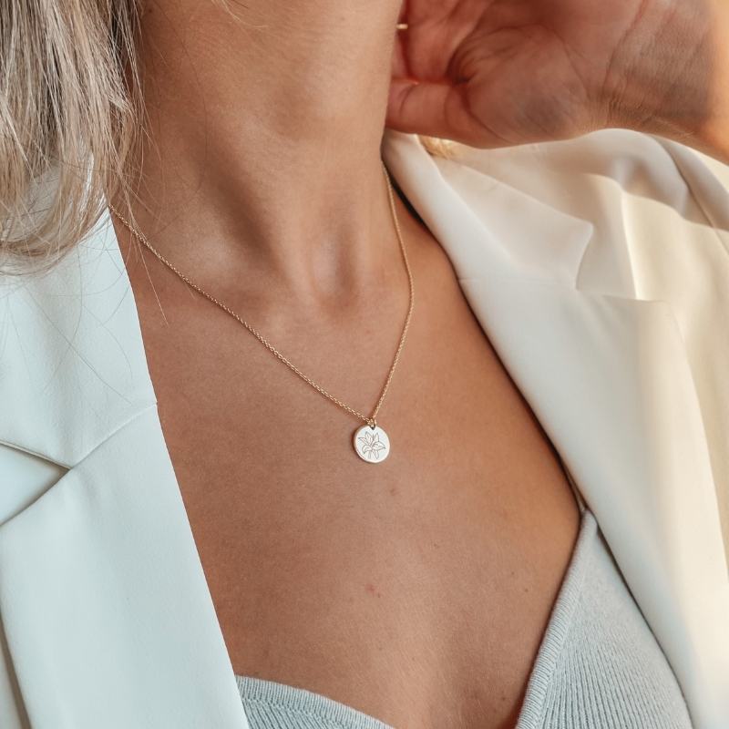 Collana in argento Golden Birth Flower - May Lily - Indira