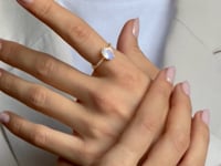 Anello in argento Golden Reina - Pietra di luna, Zirconia