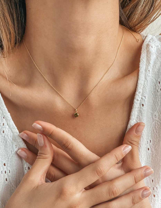 Collana in argento Birthstone Golden November - Citrino - Indira