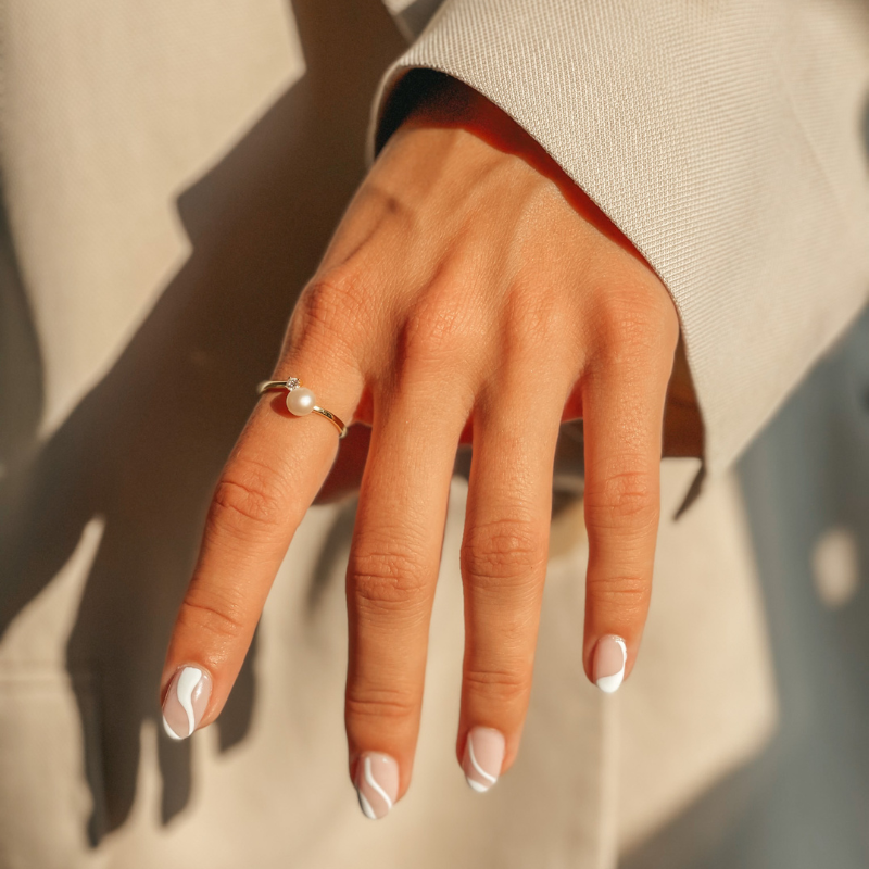 Anello in argento Golden Mary - Perle Naturali - Indira