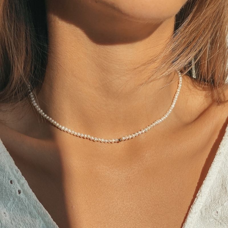 Collana in oro Glamour - Perle Naturali - Indira